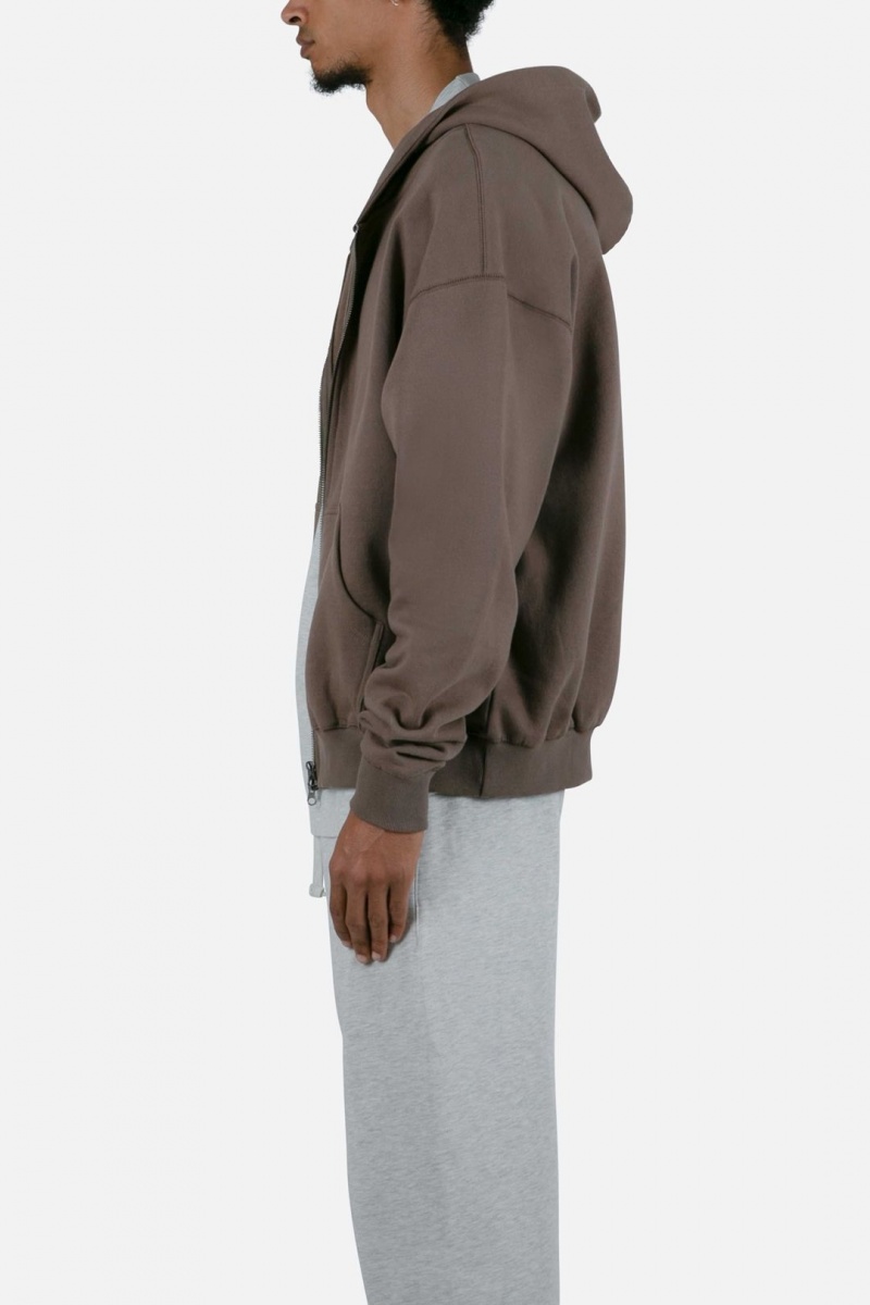 Sweats Mnml Basic Zip Up Hoodie Brindle  | ZLH-3884817