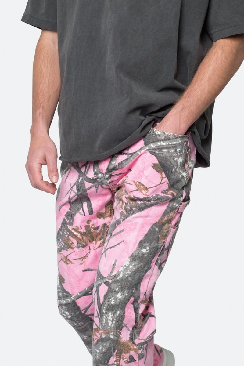 Baggy Denim Mnml V603 Camo Carpenter Pants Rose  | WHC-4971691