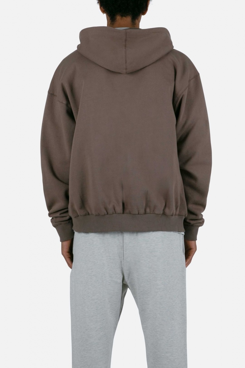 Sweats Mnml Basic Zip Up Hoodie Brindle  | ZLH-3884817