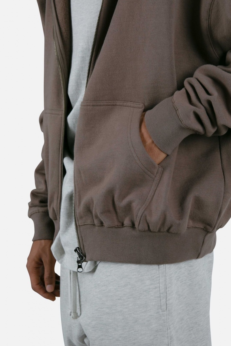 Sweats Mnml Basic Zip Up Hoodie Brindle  | ZLH-3884817