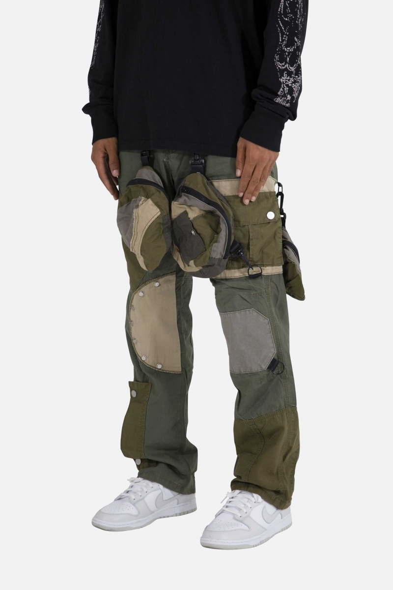 Cargos Mnml Patchwork Cargo Pants Vert Olive Homme | MVU-4518205