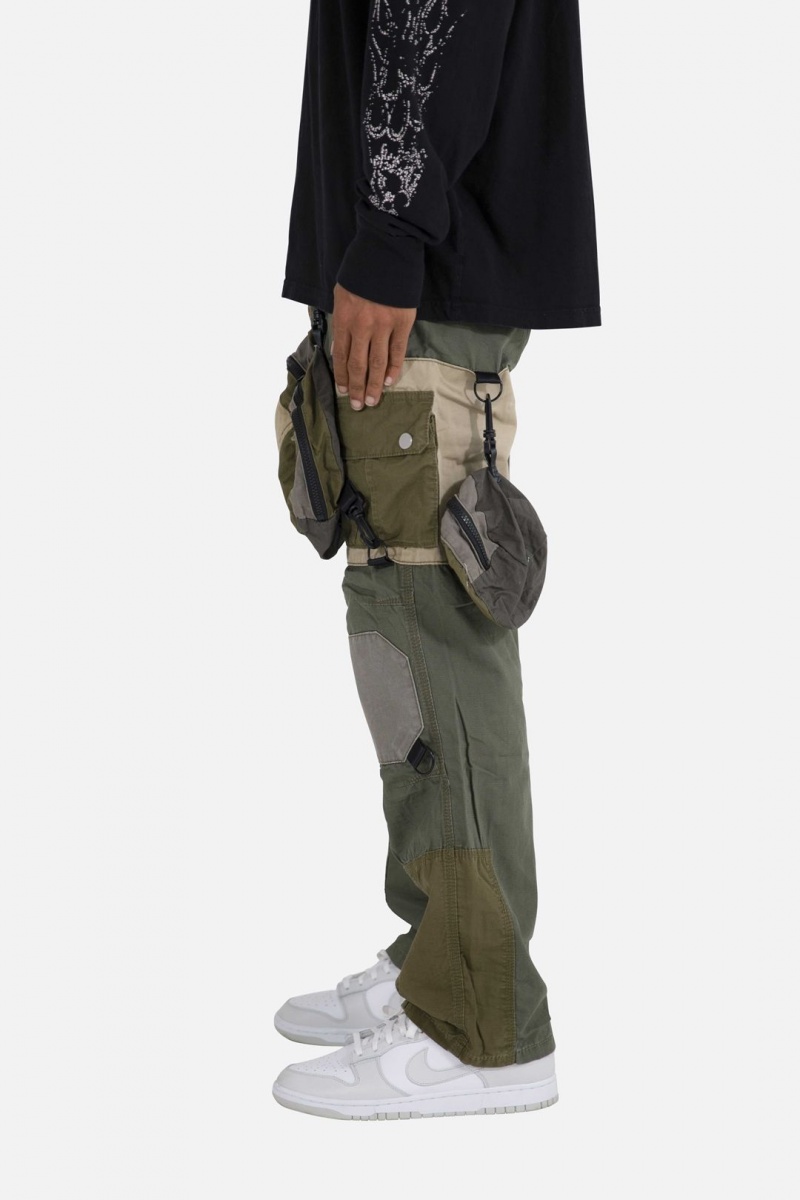 Cargos Mnml Patchwork Cargo Pants Vert Olive Homme | MVU-4518205