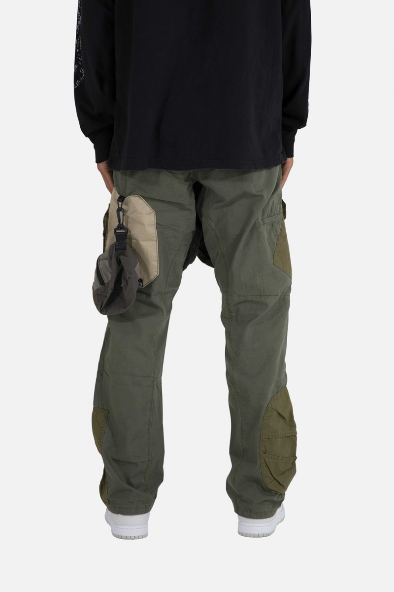 Cargos Mnml Patchwork Cargo Pants Vert Olive Homme | MVU-4518205