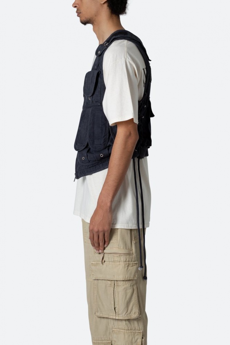 Hoodies Mnml Drawcord Utility Vest Noir  | VEL-0450828