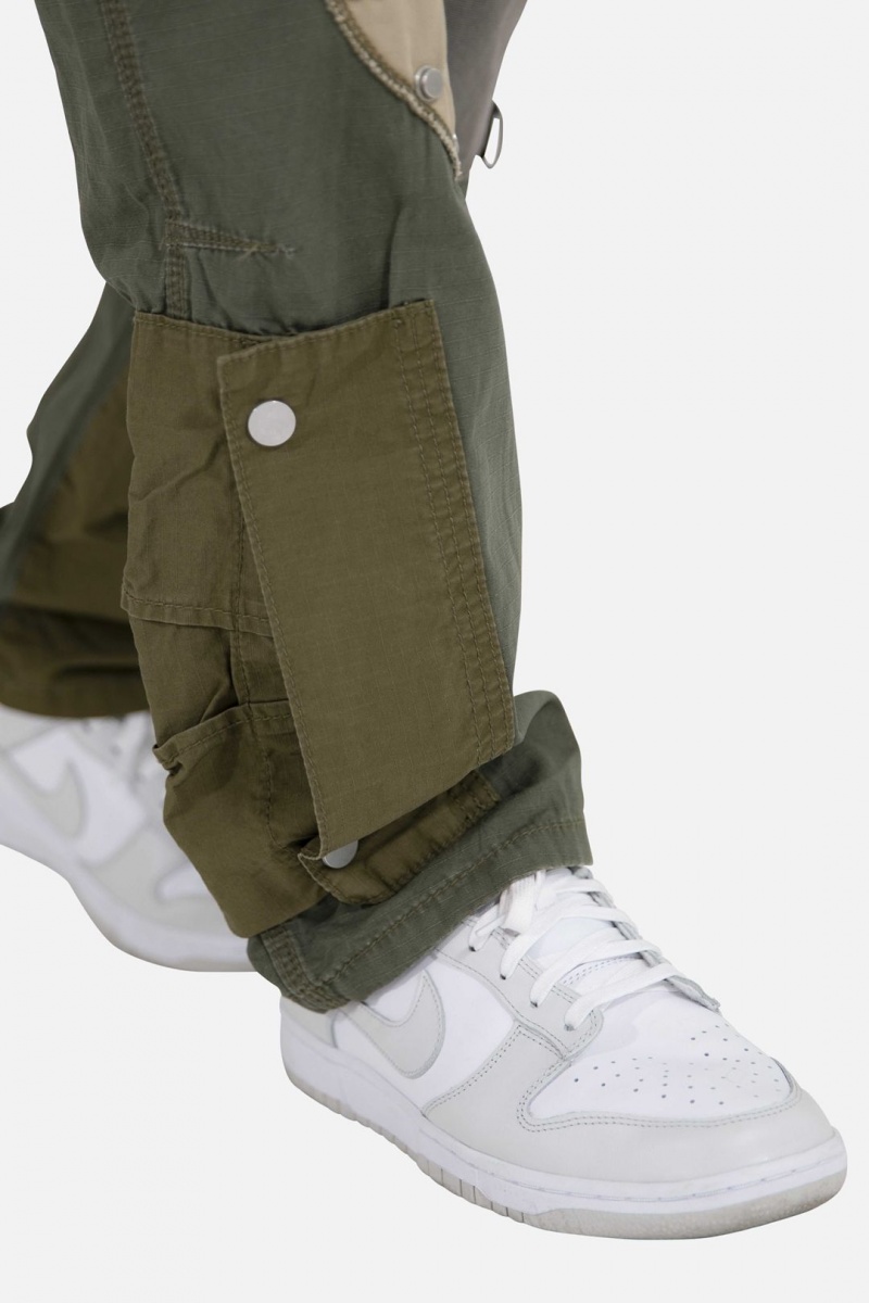 Cargos Mnml Patchwork Cargo Pants Vert Olive Homme | MVU-4518205