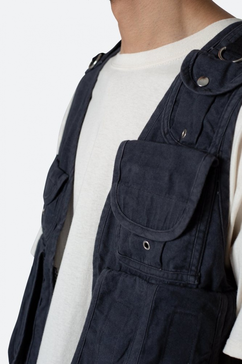 Hoodies Mnml Drawcord Utility Vest Noir  | VEL-0450828