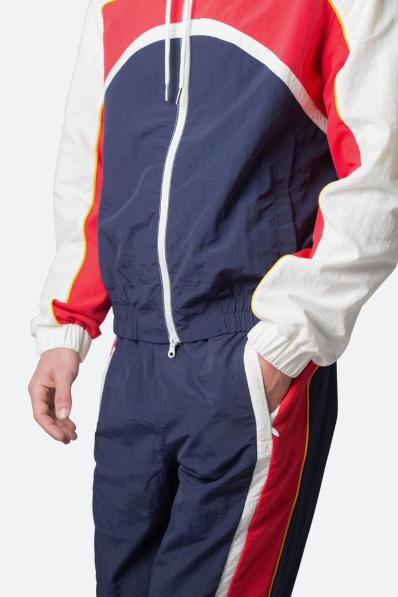 Vestes Mnml Nylon Collared Piste Jacket Red/White/Blue  | ZXJ-6681475