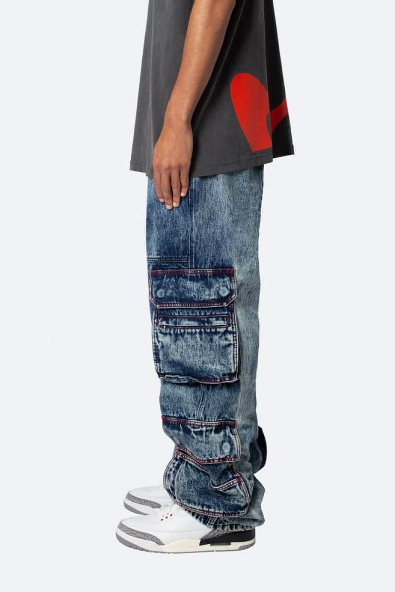 Baggy Denim Mnml Ultra Baggy Skate Cargo Denim Bleu  | IJI-6177078