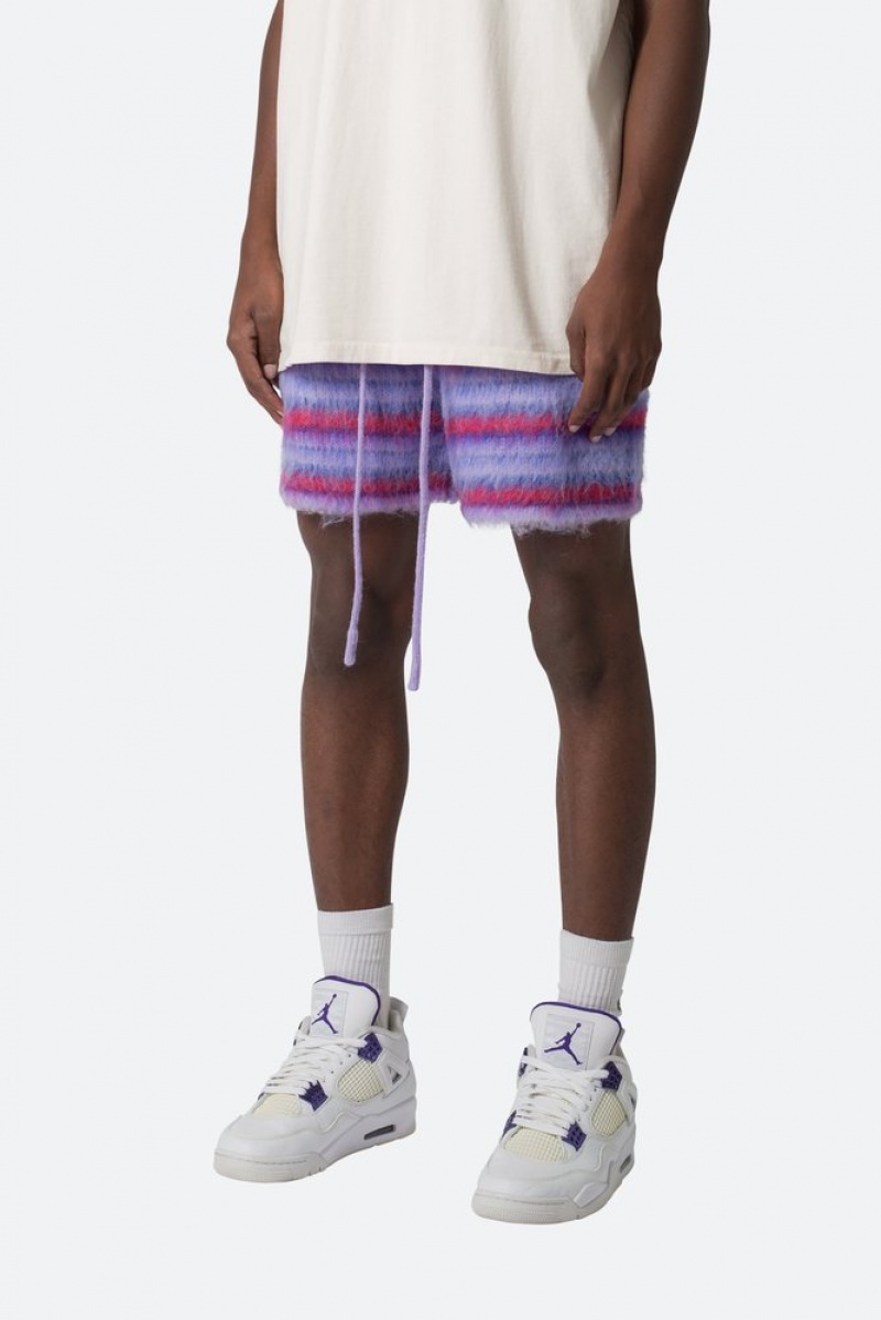 Short Mnml Rayé Mohair Shorts Violette  | NLQ-5931014