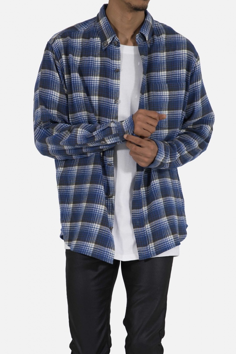 Chemises Mnml Scorpion Vintage Flannel Blue/White Homme | FUT-8465888