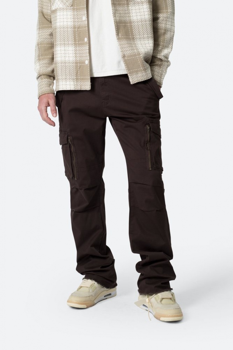 Cargos Mnml Paneled Zippé Cargo Pants Marron  | TWQ-8579692