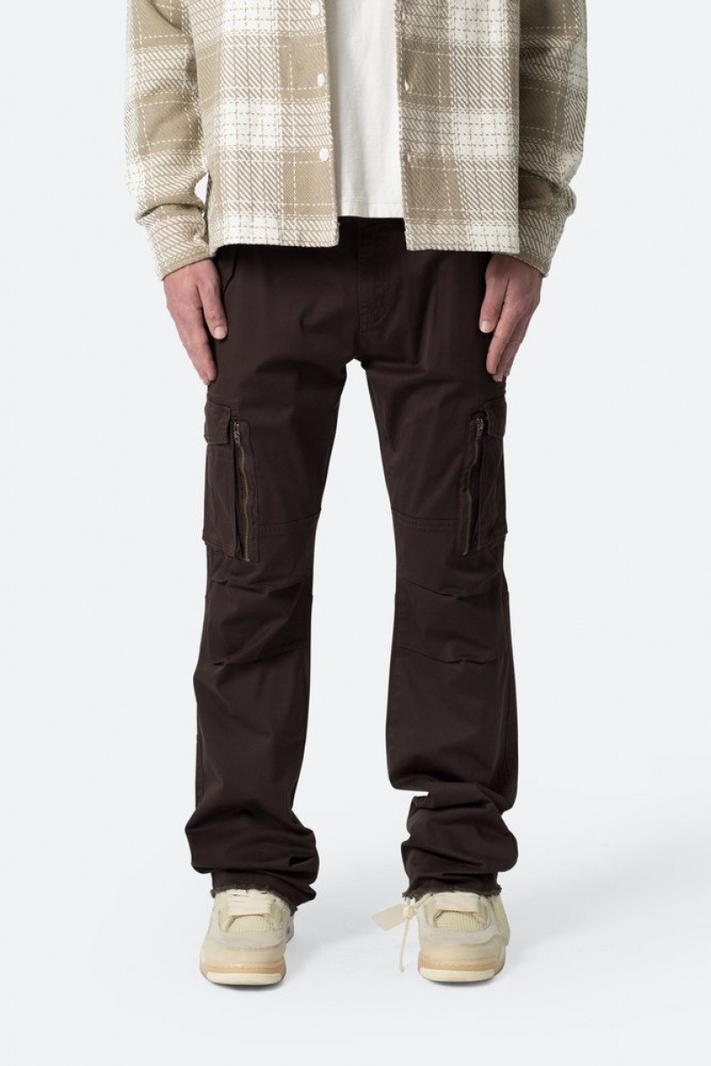 Cargos Mnml Paneled Zippé Cargo Pants Marron  | TWQ-8579692