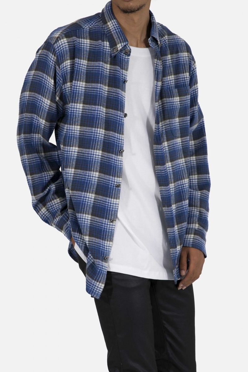 Chemises Mnml Scorpion Vintage Flannel Blue/White Homme | FUT-8465888