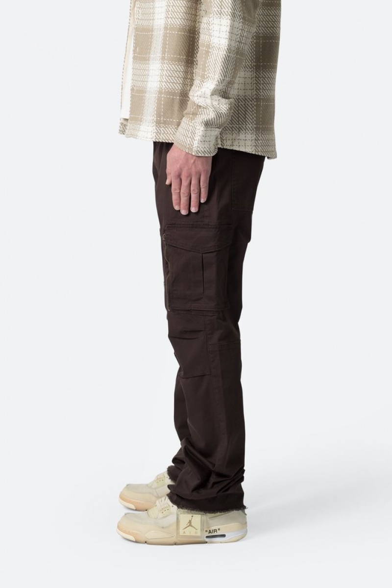 Cargos Mnml Paneled Zippé Cargo Pants Marron  | TWQ-8579692