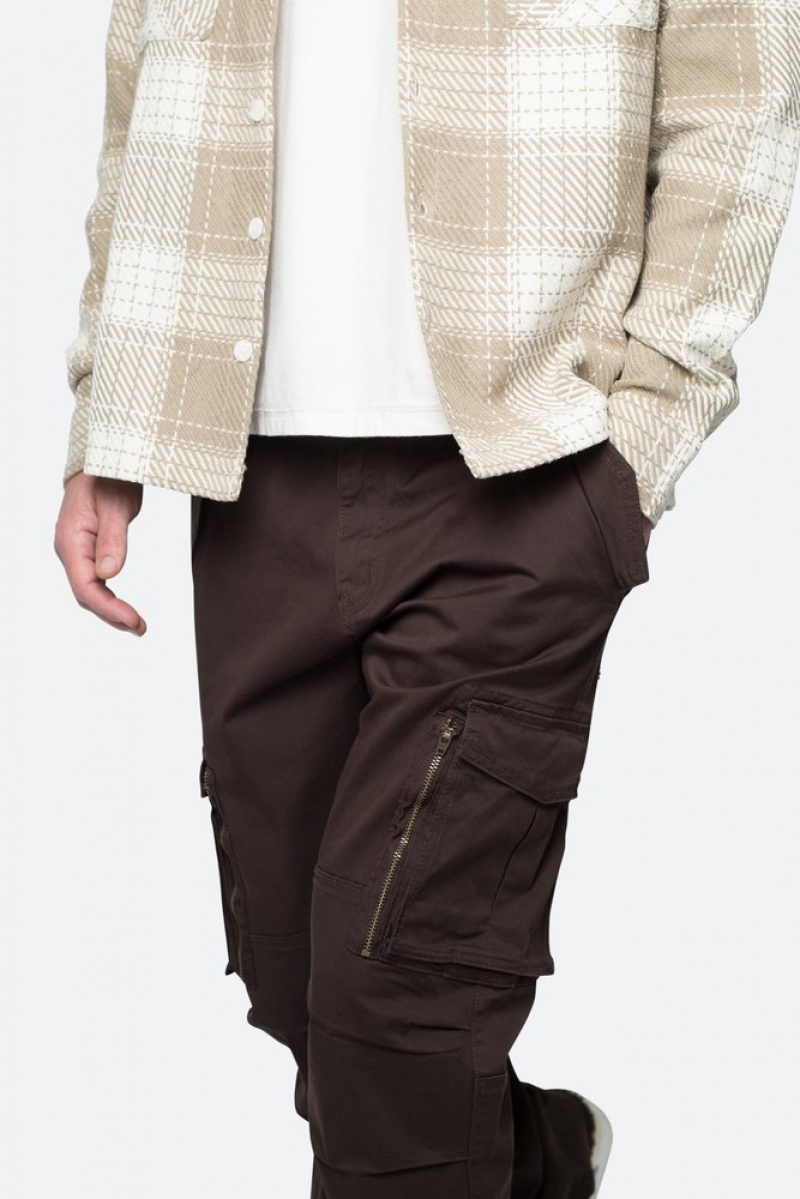 Cargos Mnml Paneled Zippé Cargo Pants Marron  | TWQ-8579692