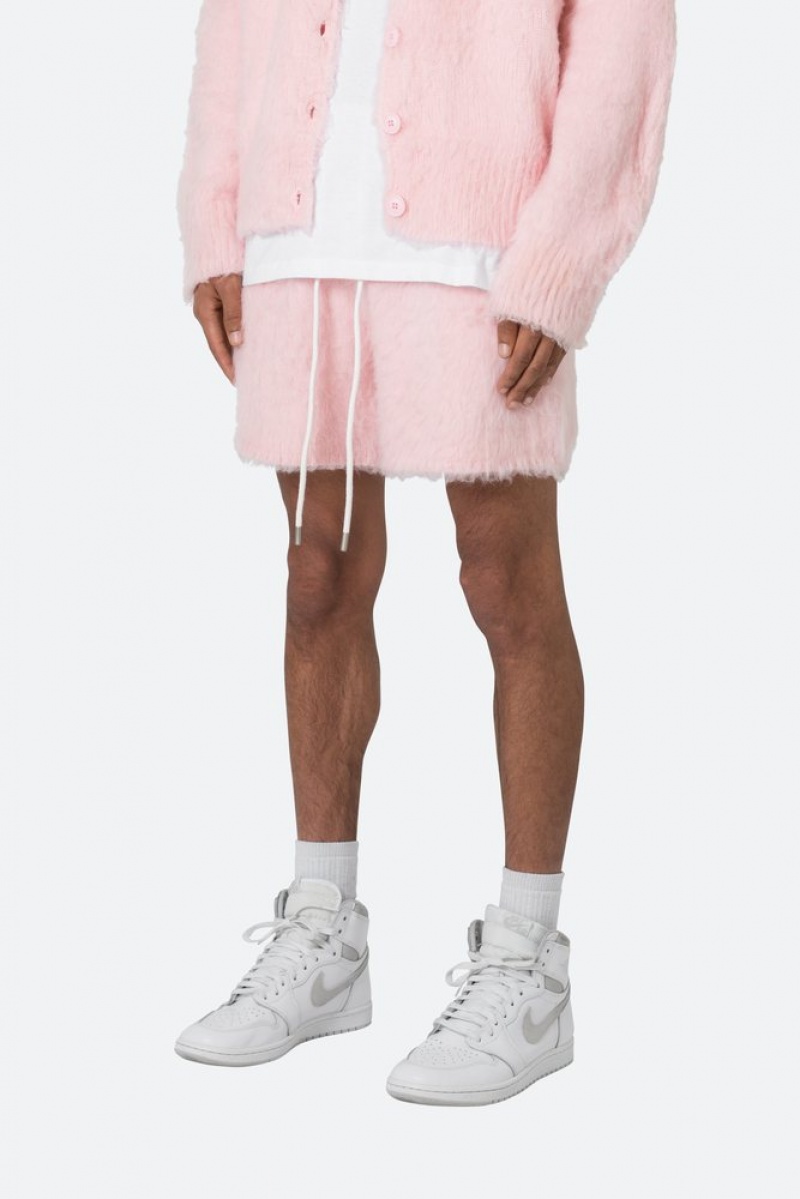 Short Mnml Fuzzy Sweatshorts Rose  | PNL-9594295