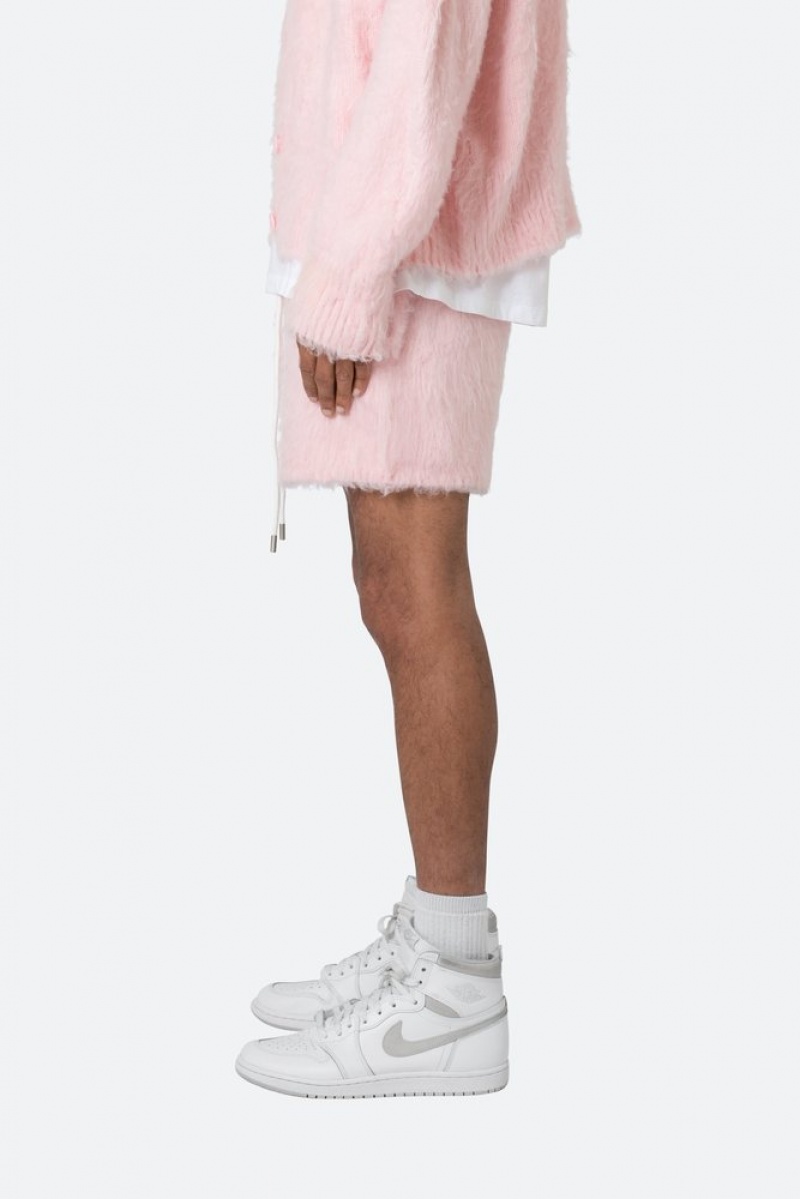 Short Mnml Fuzzy Sweatshorts Rose  | PNL-9594295