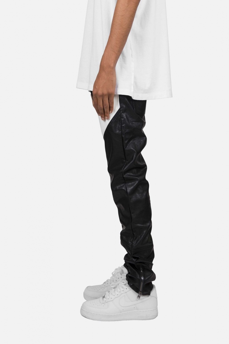 Leather Denim Mnml S192 Cuir Pants Black/White Homme | AUR-3243381