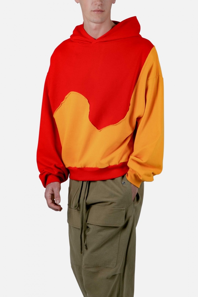 Sweats Mnml Whirlwind Hoodie Red/Yellow Homme | FKG-4705926