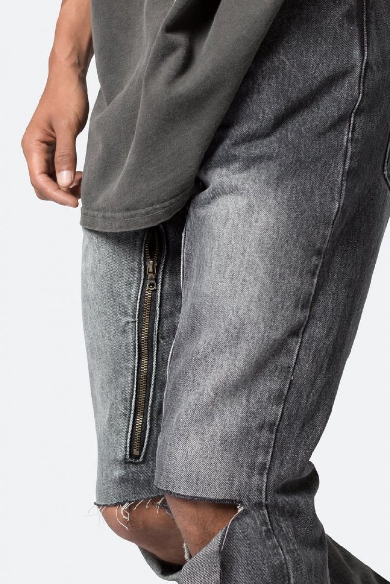 Straight Denim Mnml D530 Zippé Droit Denim Noir  | JZQ-6715196