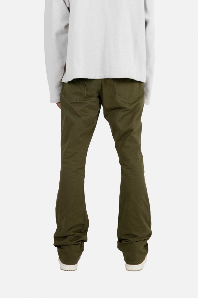 Flare Denim Mnml B472 Twill Flare Pants Vert Olive Homme | NRO-6997571