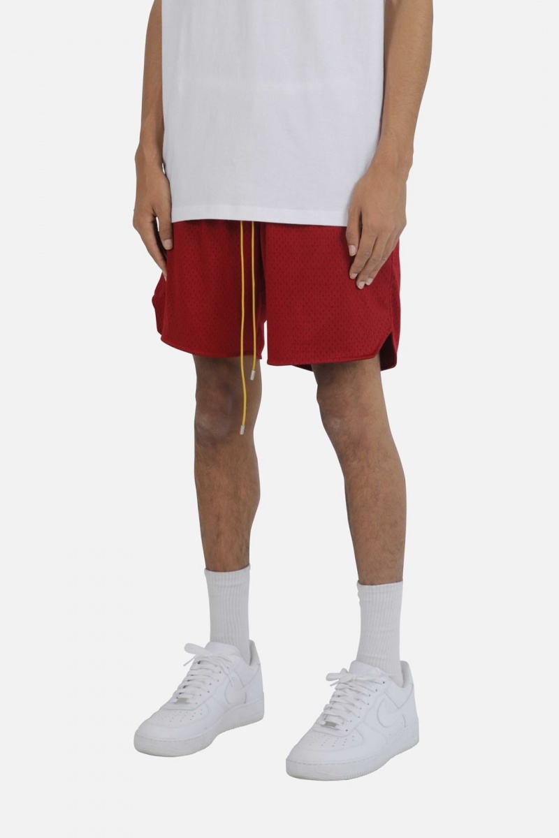 Short Mnml Basic Mesh Shorts Rouge Homme | QWU-5357658