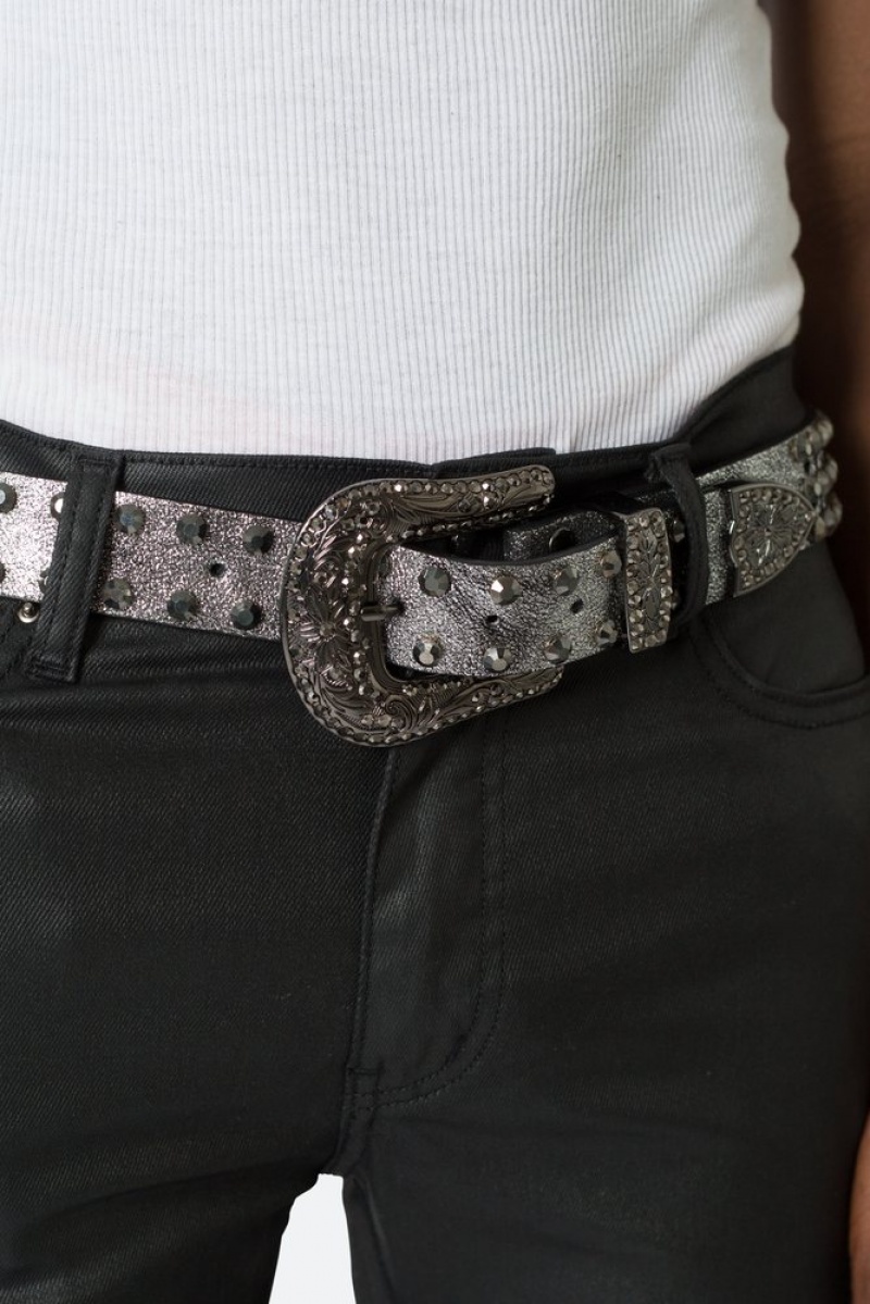 Ceintures Mnml Die Cut Rhinestone Belt Noir  | SAU-6996282