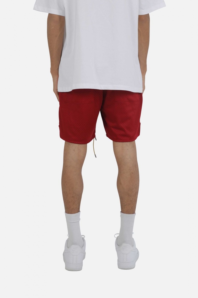 Short Mnml Basic Mesh Shorts Rouge Homme | QWU-5357658