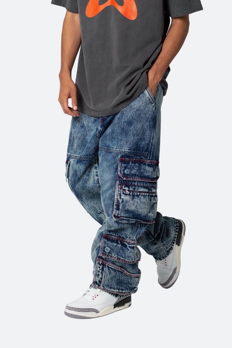 Baggy Denim Mnml Ultra Baggy Skate Cargo Denim Bleu  | IJI-6177078