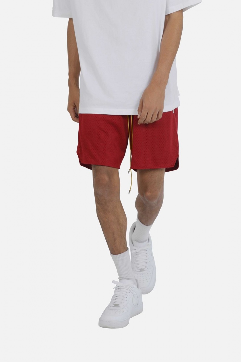 Short Mnml Basic Mesh Shorts Rouge Homme | QWU-5357658