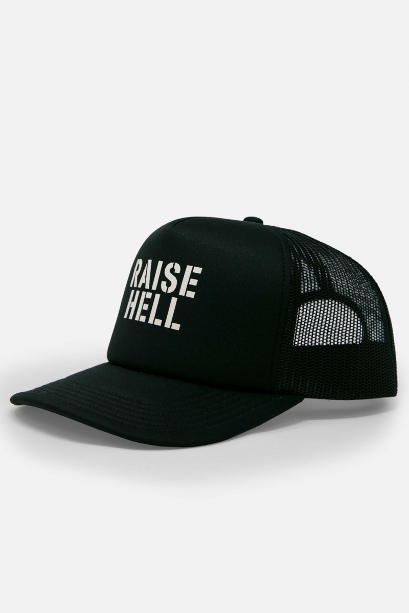 Chapeaux Mnml Raise Hell Trucker Cap Noir  | HNT-2625564