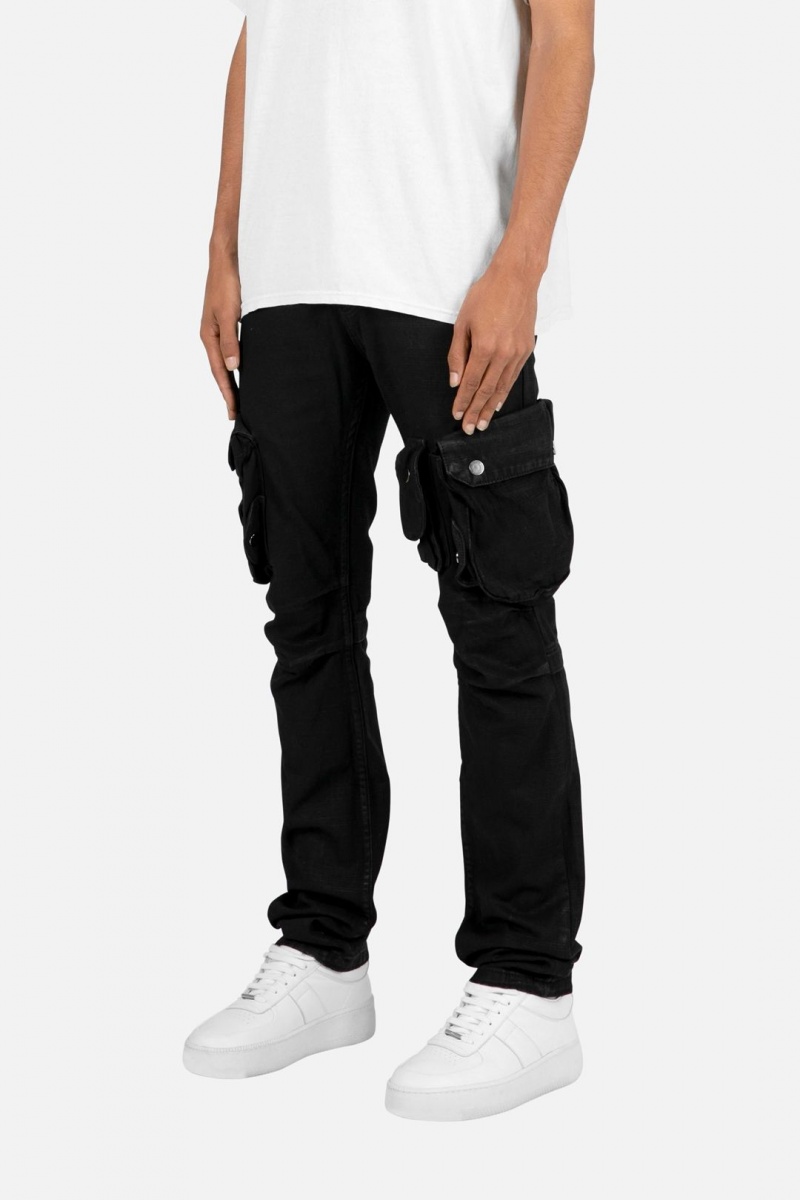 Flare Denim Mnml B357 Waxed Cargo Flare Denim Noir Homme | YCO-0733759