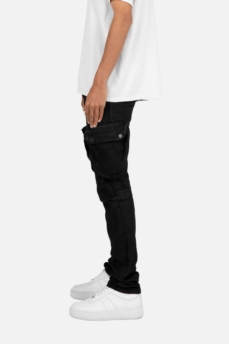 Flare Denim Mnml B357 Waxed Cargo Flare Denim Noir Homme | YCO-0733759