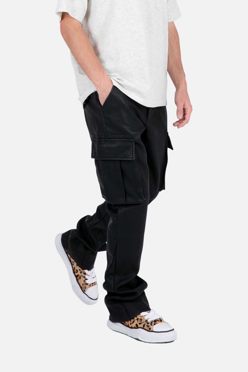 Flare Denim Mnml B449 Cuir Cargo Flare Pants Noir Homme | WJH-0578101