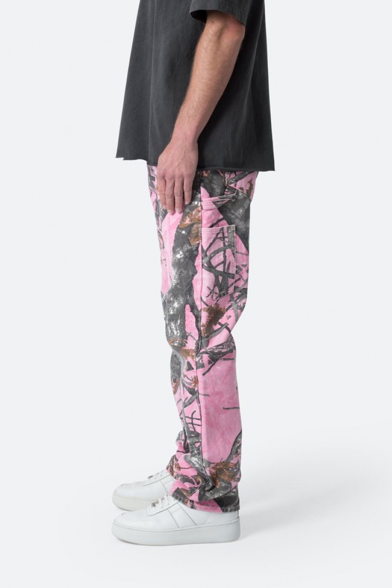 Baggy Denim Mnml V603 Camo Carpenter Pants Rose  | WHC-4971691