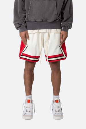 Short Mnml Classiche Basketball Shorts White/Red Homme | WMF-4107035