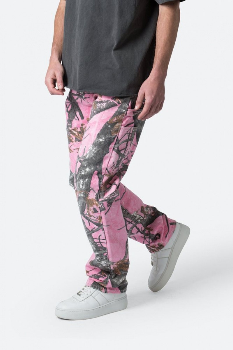 Baggy Denim Mnml V603 Camo Carpenter Pants Rose  | WHC-4971691