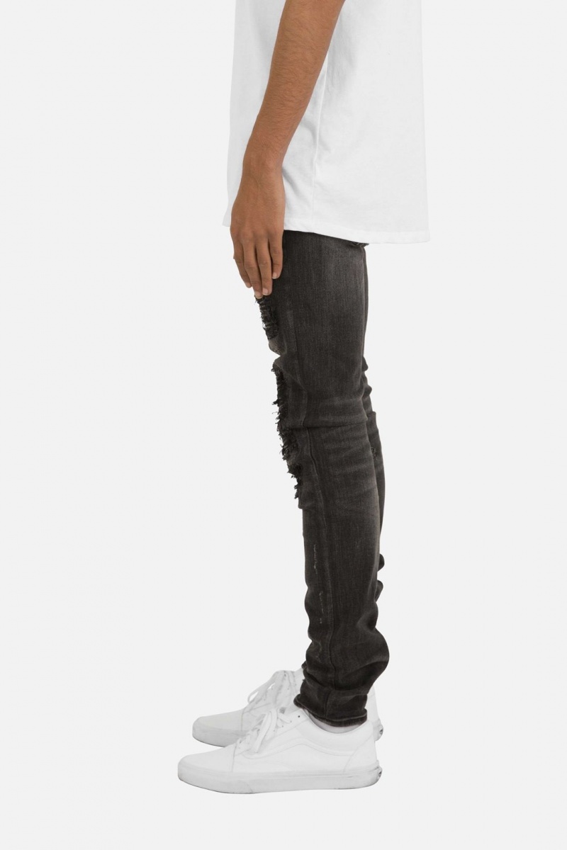 Skinny Denim Mnml X226 Stretch Moto Denim Black/Black Homme | LDQ-5719912