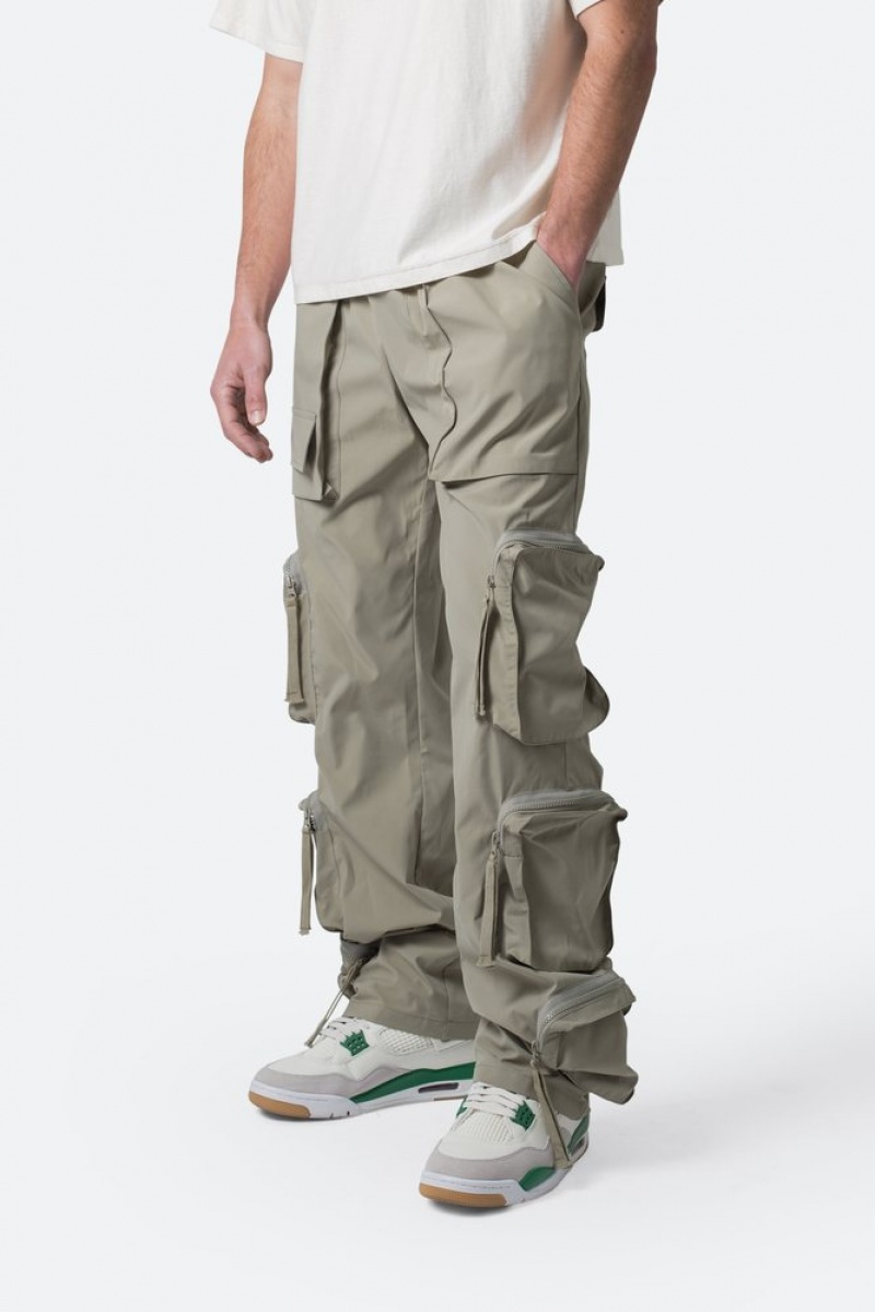 Cargos Mnml Multi Pocket Drawcord Pants Vert Olive  | BQV-7079562