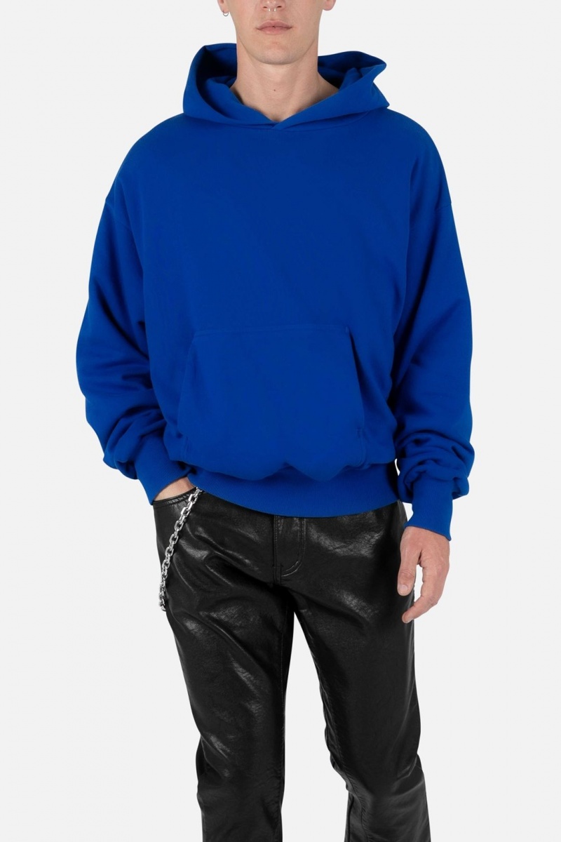 Sweats Mnml Double Layer Hoodie Bleu Homme | MOF-7648672