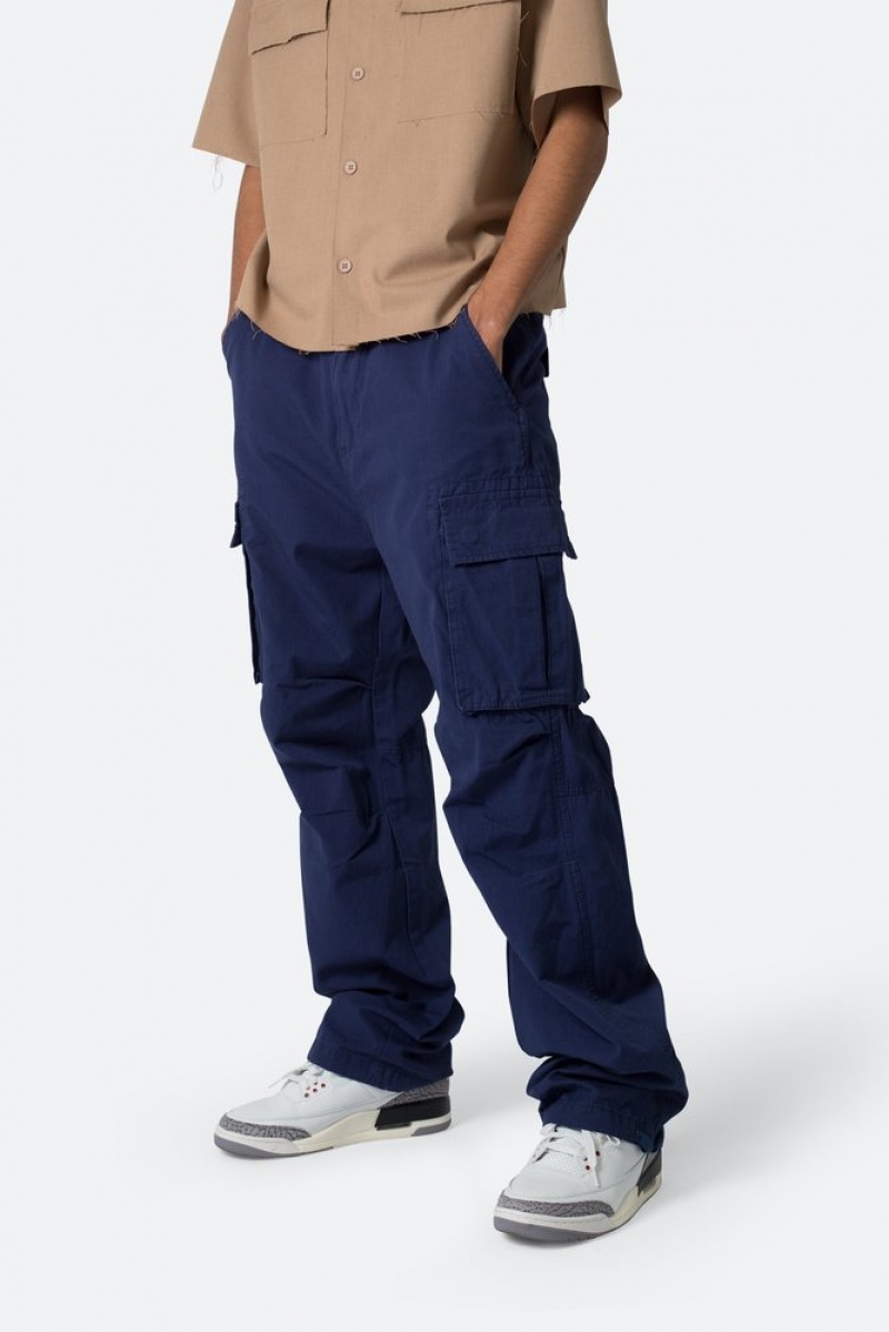 Cargos Mnml Ultra Baggy Vintage Cargo Pants Bleu Marine  | JHY-0815693