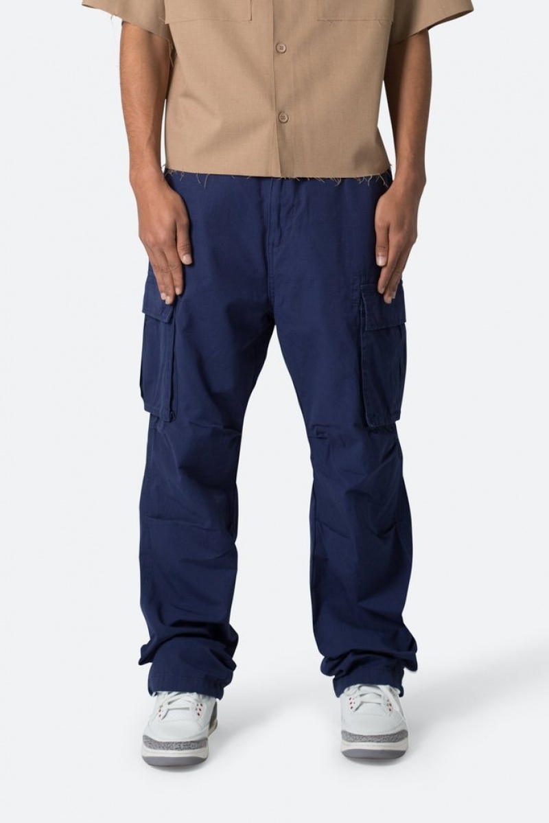 Cargos Mnml Ultra Baggy Vintage Cargo Pants Bleu Marine  | JHY-0815693