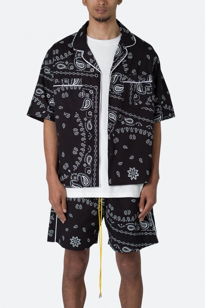 Chemises Mnml Bandana Paisley S/S Shirt Noir  | MUZ-6997721