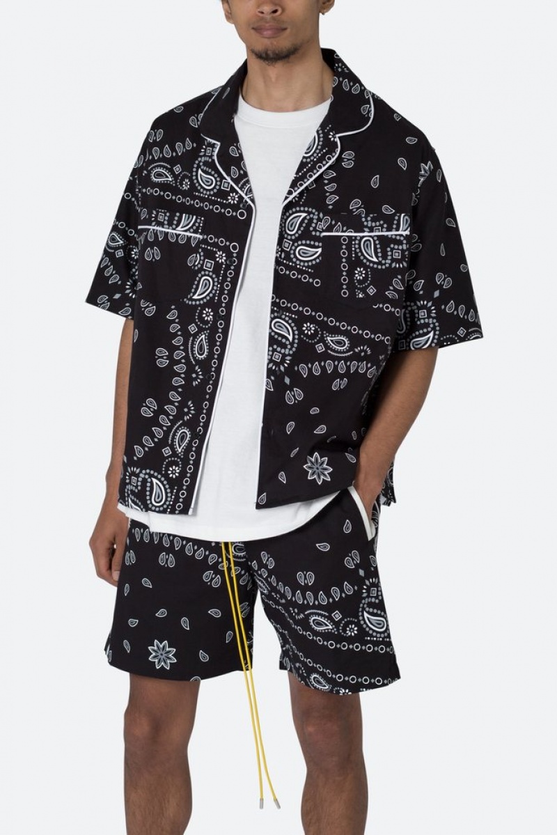 Chemises Mnml Bandana Paisley S/S Shirt Noir  | MUZ-6997721