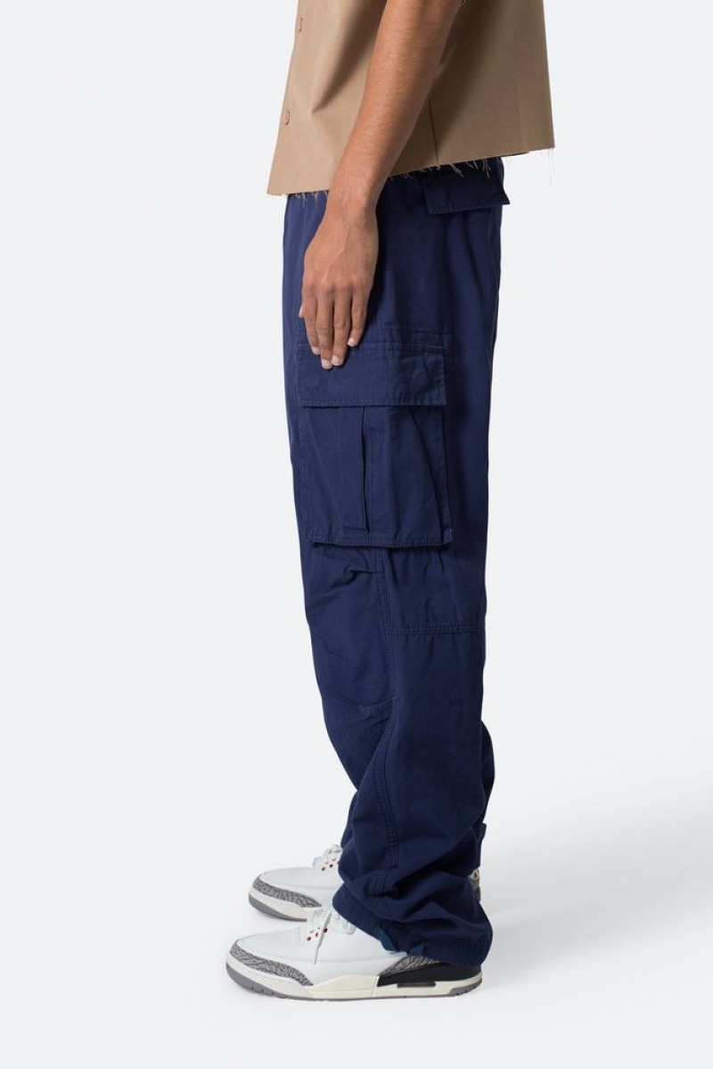 Cargos Mnml Ultra Baggy Vintage Cargo Pants Bleu Marine  | JHY-0815693