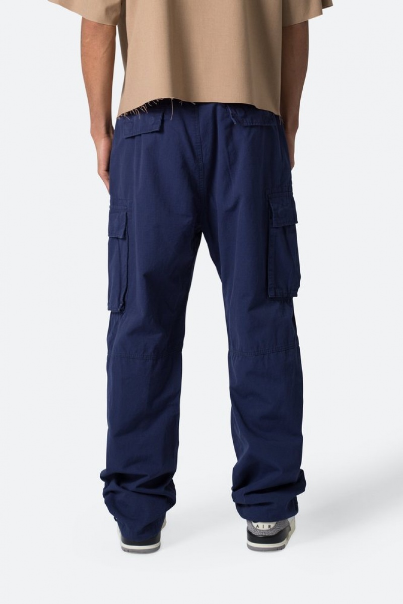 Cargos Mnml Ultra Baggy Vintage Cargo Pants Bleu Marine  | JHY-0815693