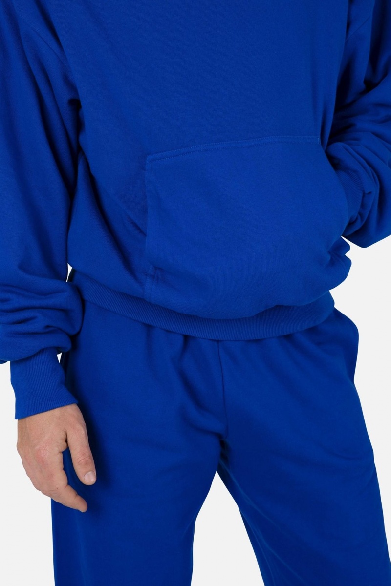 Sweats Mnml Double Layer Hoodie Bleu Homme | MOF-7648672