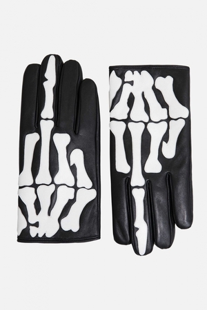 Gant Mnml Skeleton Gloves Black/White Homme | LTY-6910950