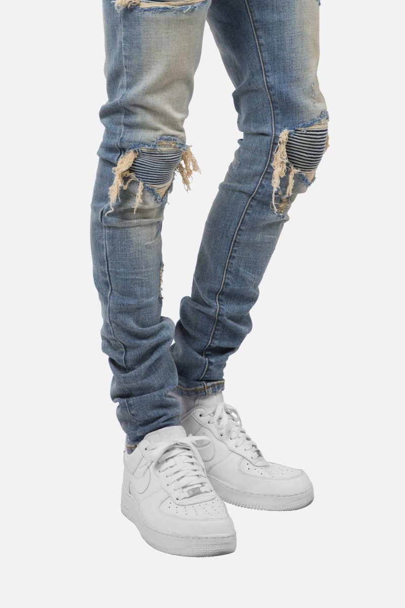 Skinny Denim Mnml X162 Mince Denim Bleu Homme | MMM-3417856