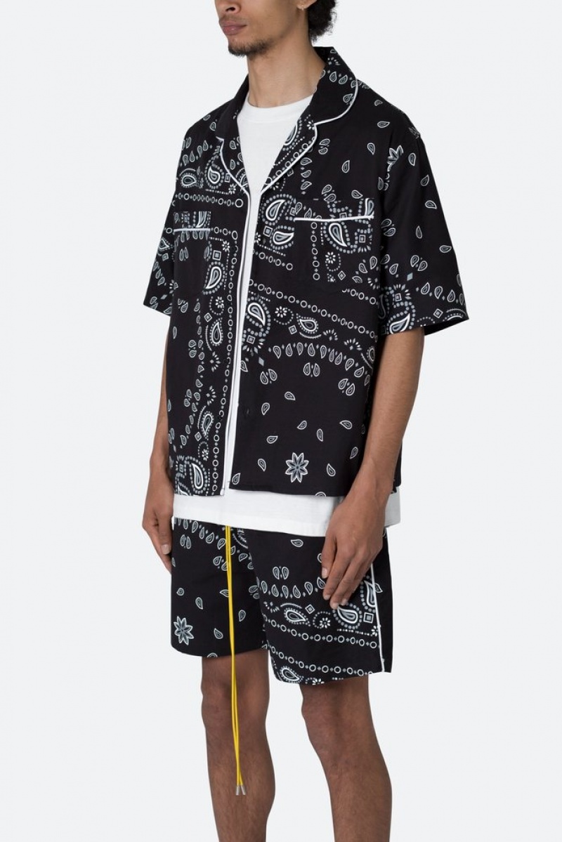 Chemises Mnml Bandana Paisley S/S Shirt Noir  | MUZ-6997721